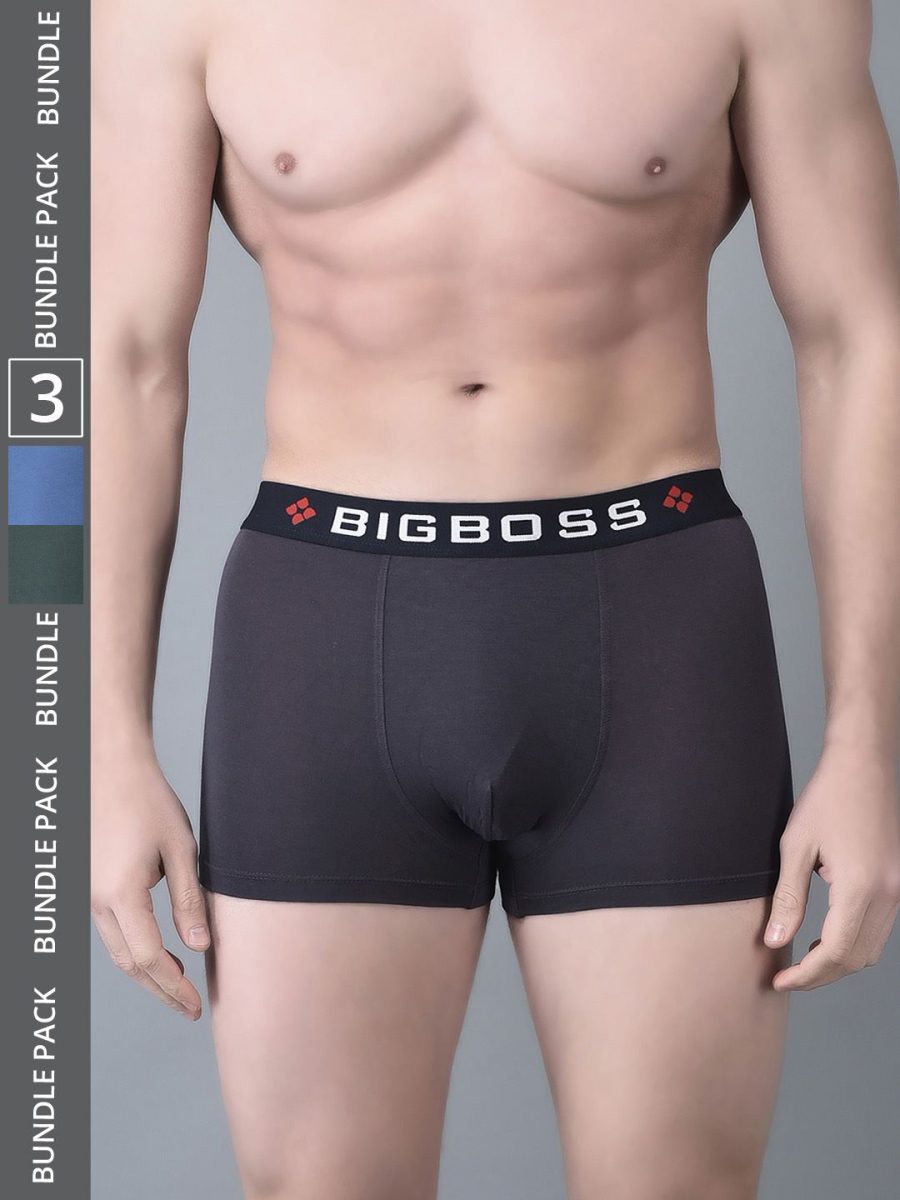 Dollar Bigboss Men's Pack of 3 Solid Trendy Trunk Formulated with Micro Modal Fabric