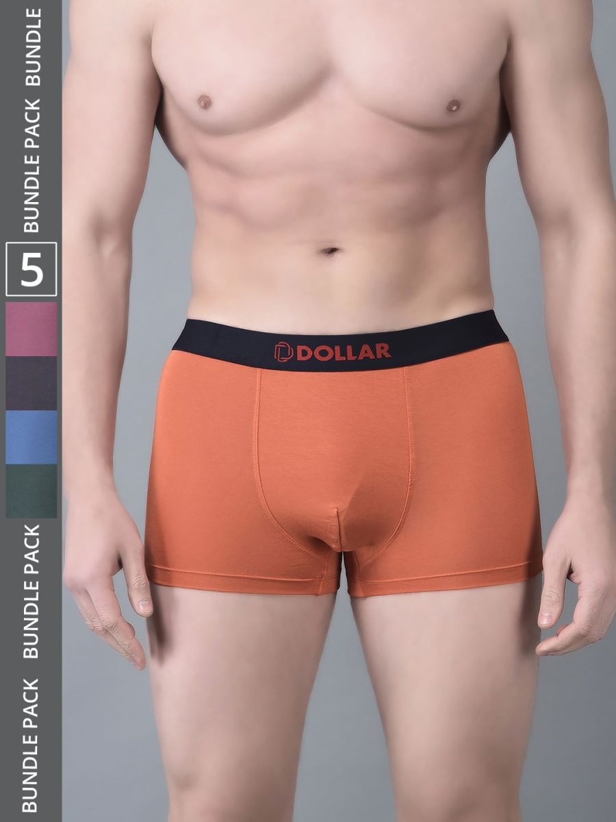 Dollar Bigboss Men's Pack of 5 Solid Trendy Trunk Formulated with Micro Modal Fabric
