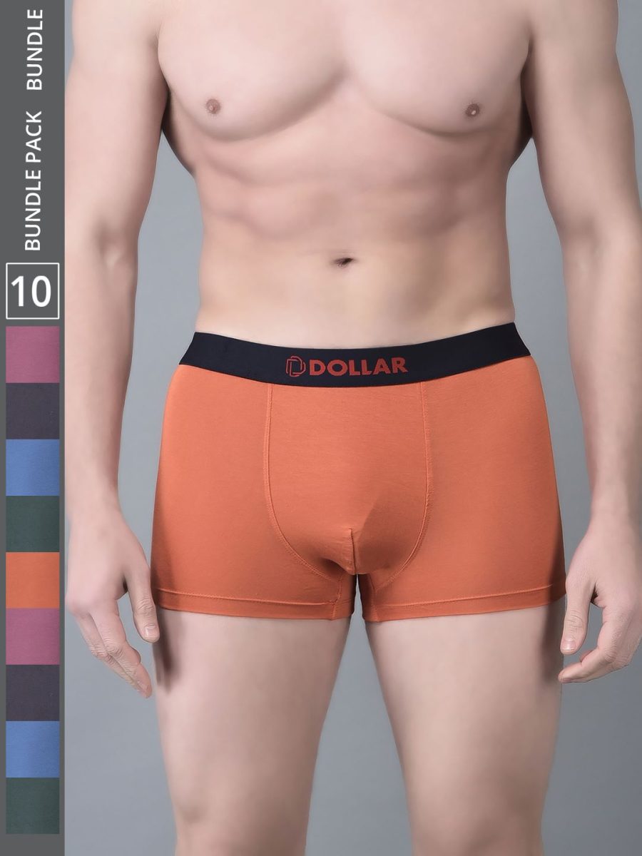 Dollar Bigboss Men's Pack of 10 Solid Trendy Trunk Formulated with Micro Modal Fabric