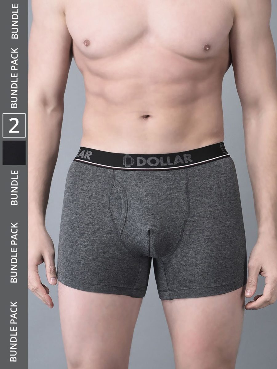 Dollar Bigboss Men's Pack of 2 Shuffle Intellisoft Cotton Modal Solid Trunk
