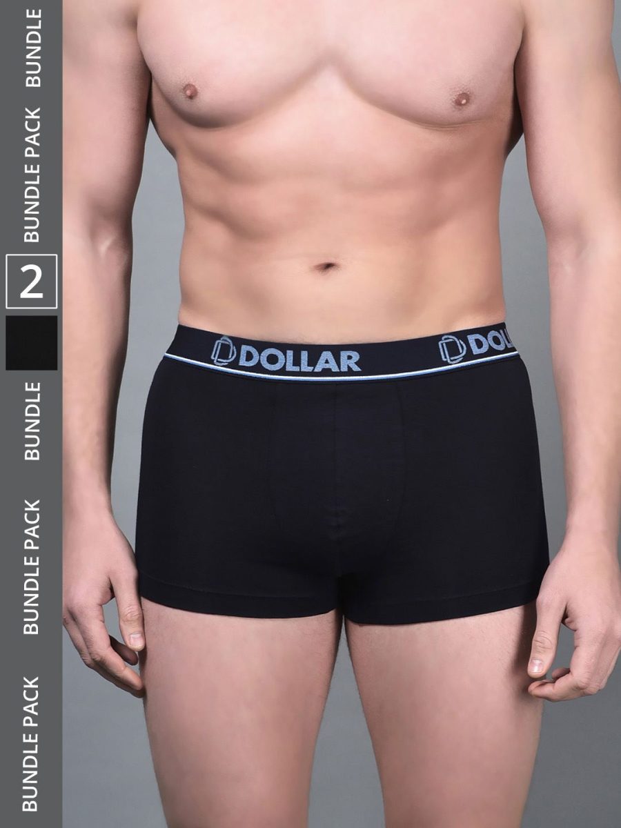 Dollar Bigboss Men's Pack of 2 Shuffle Intellisoft Cotton Modal Solid Trunk