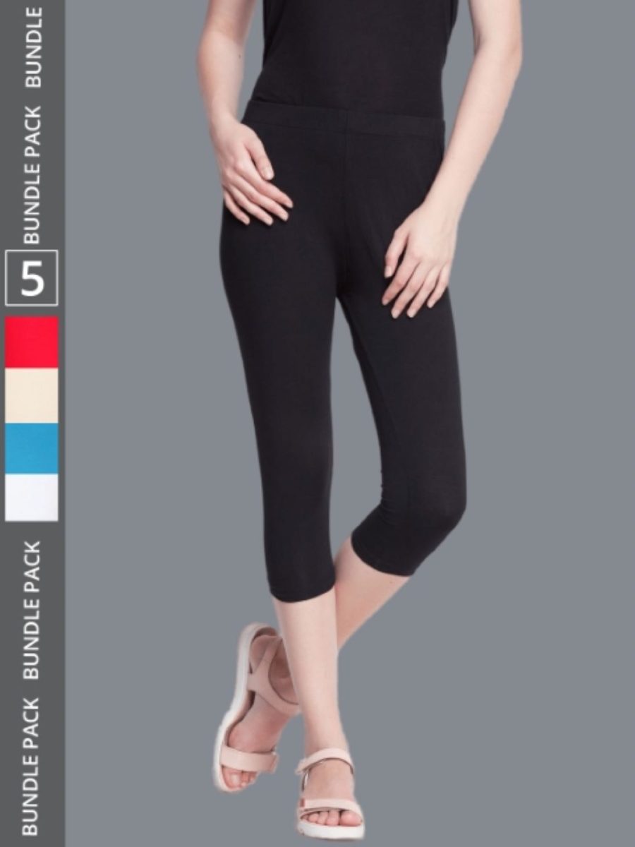 Dollar Missy Women's Cotton Four Way Stretchable Capri Length Legging