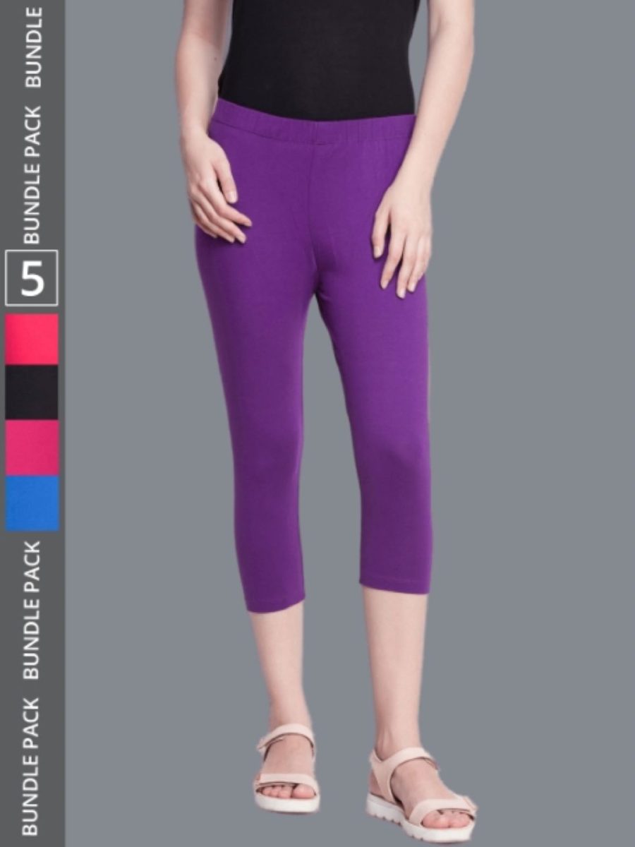 Dollar Missy Women's Cotton Four Way Stretchable Capri Length Legging