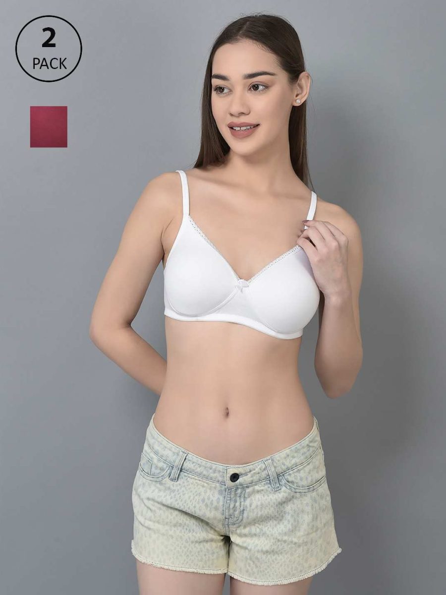 Dollar Missy Pack of 2 Women's Cotton Wire-Free Full Coverage Padded Bra