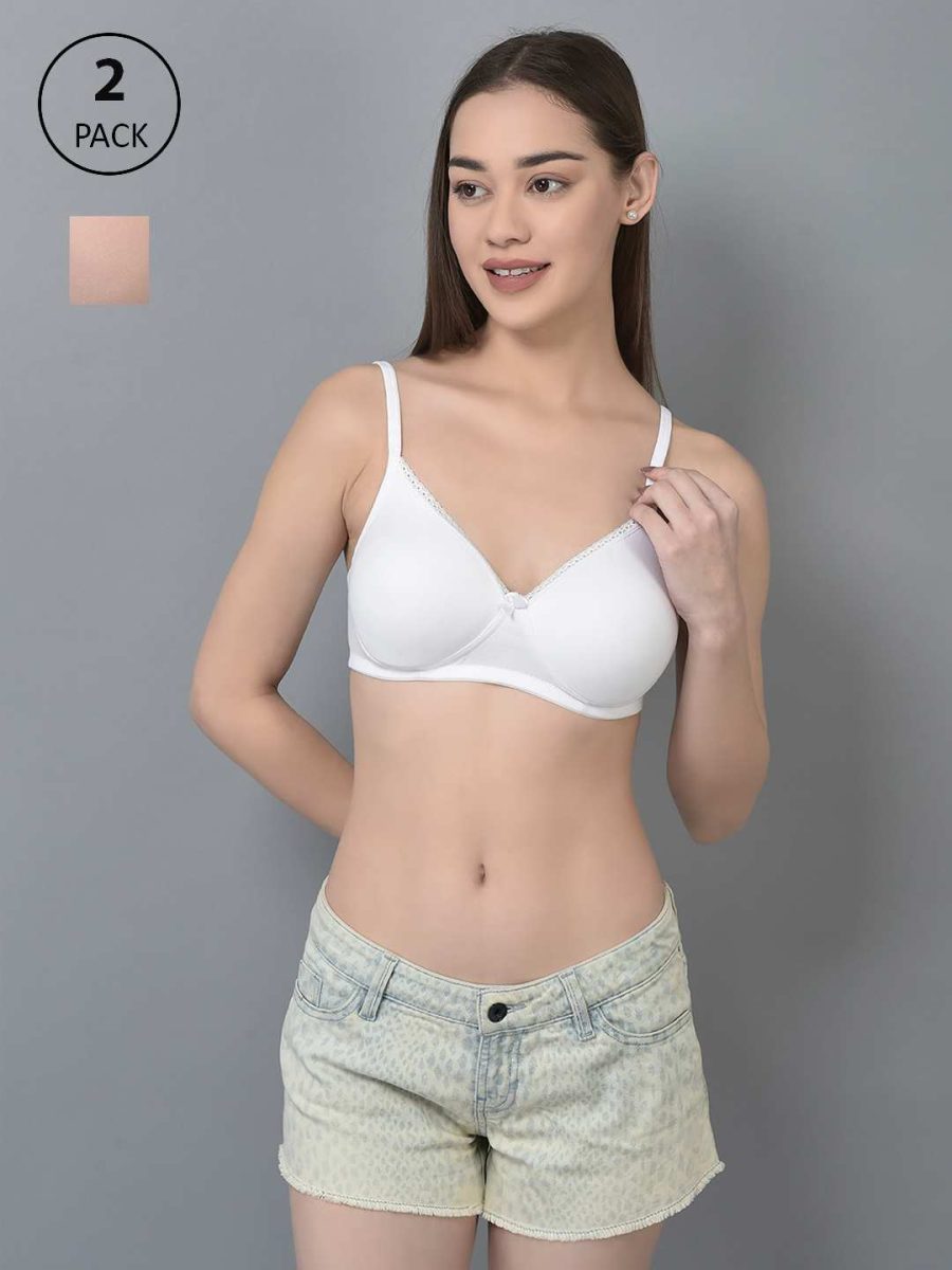 Dollar Missy Pack of 2 Women's Cotton Wire-Free Full Coverage Padded Bra