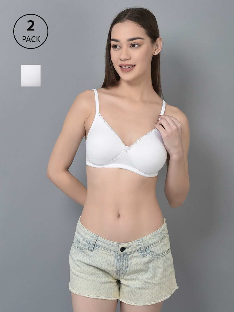 Dollar Missy Pack of 2 Women's Cotton Wire-Free Full Coverage Padded Bra
