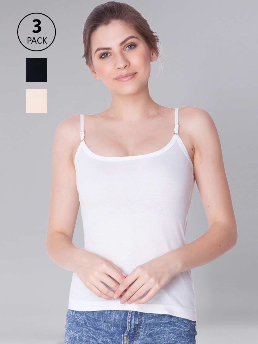 Dollar Missy Pack of 3 Women's Combed Cotton Camisole