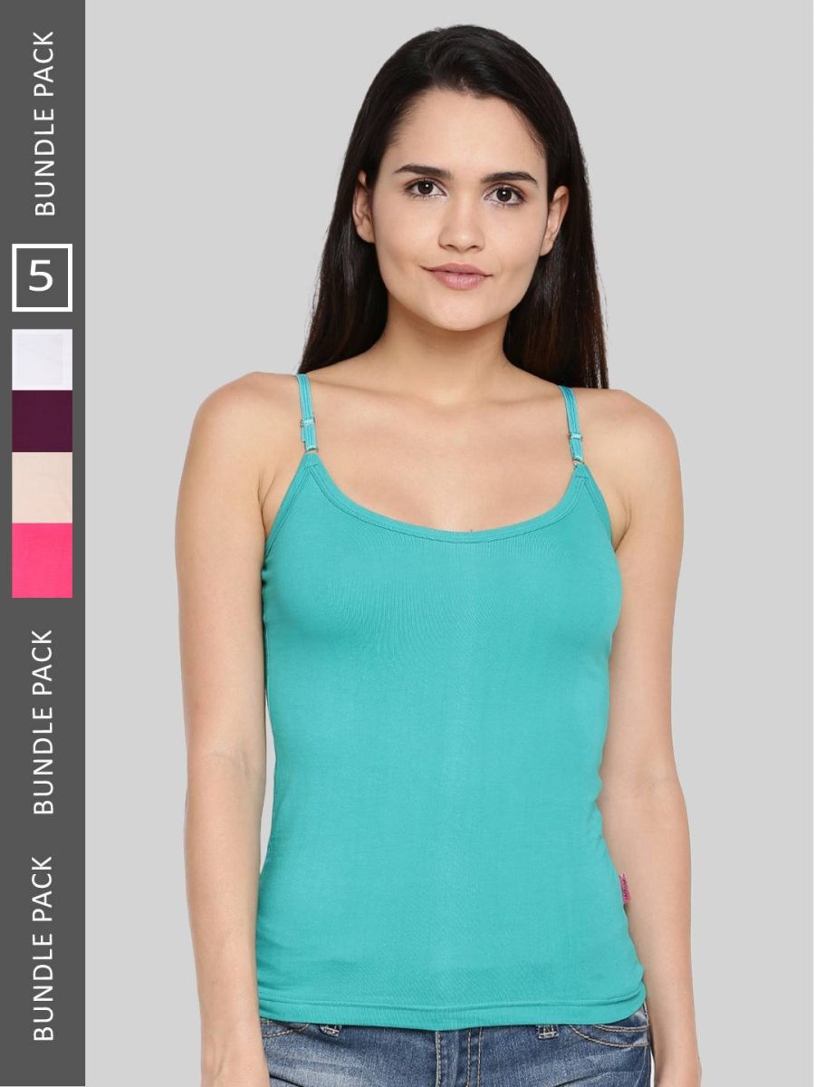 Dollar Missy Pack of 5 Women's Combed Cotton Camisole