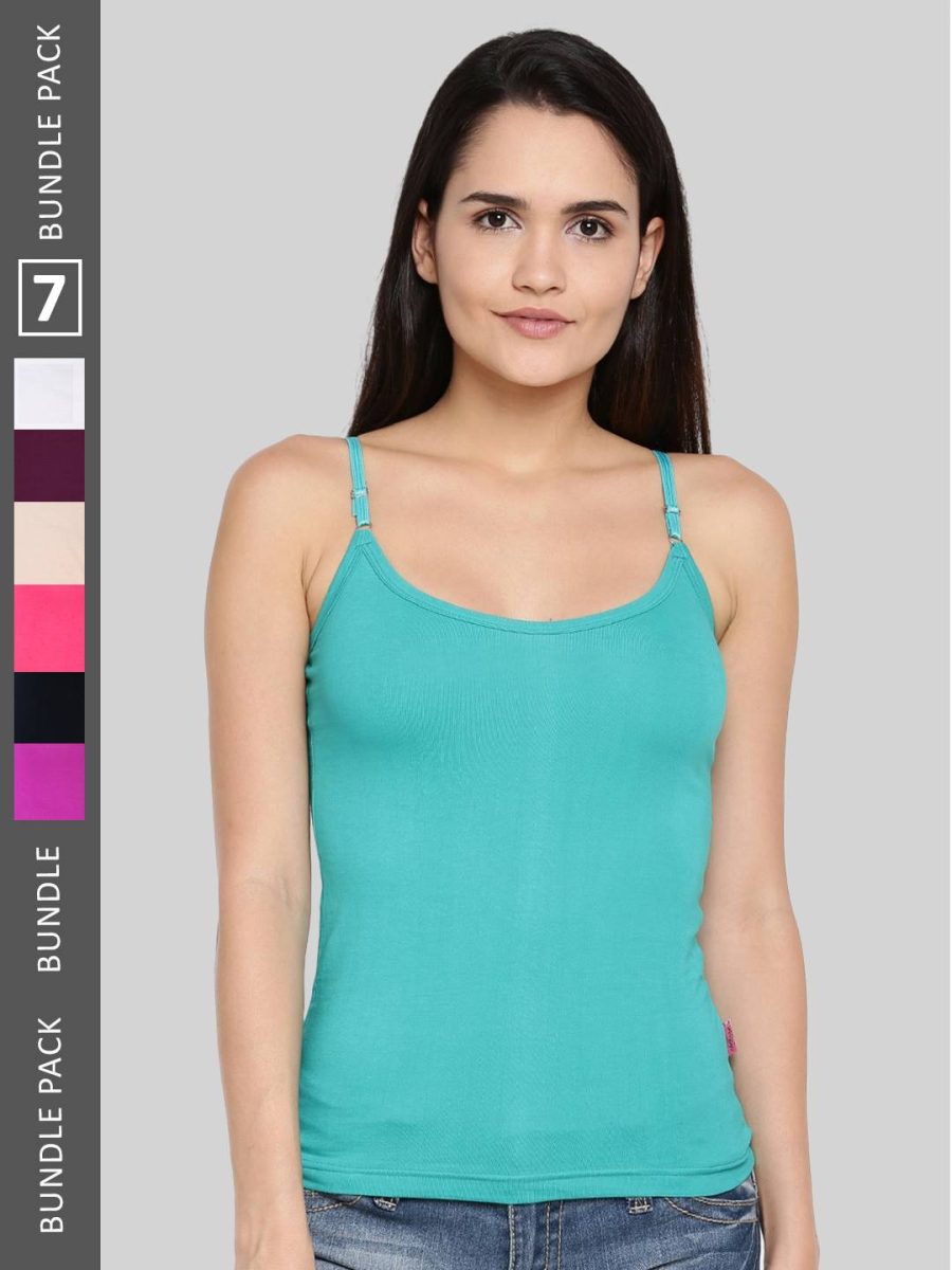 Dollar Missy Pack of 7 Women's Combed Cotton Camisole