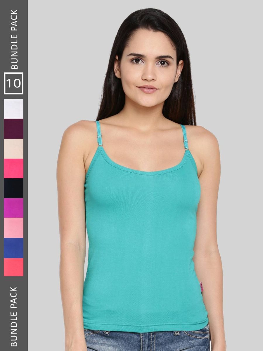 Dollar Missy Pack of 10 Women's Combed Cotton Camisole