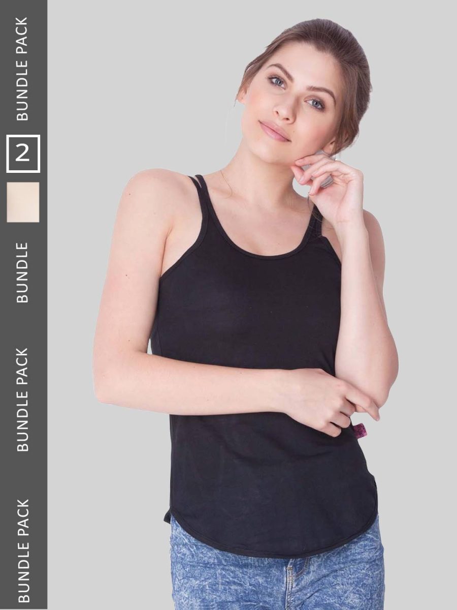 Dollar Missy Pack of 2 Women's Combed Cotton Camisole