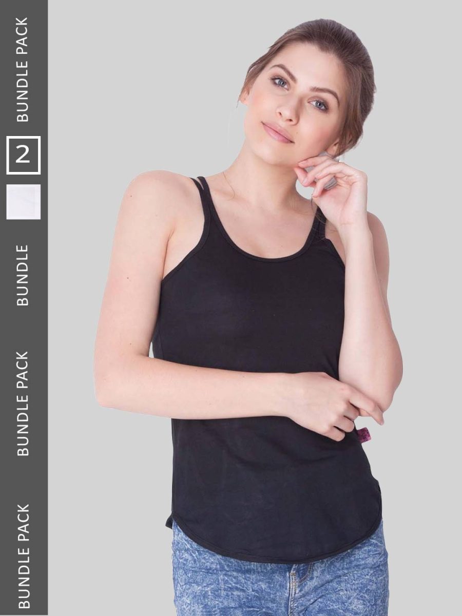 Dollar Missy Pack of 2 Women's Combed Cotton Camisole