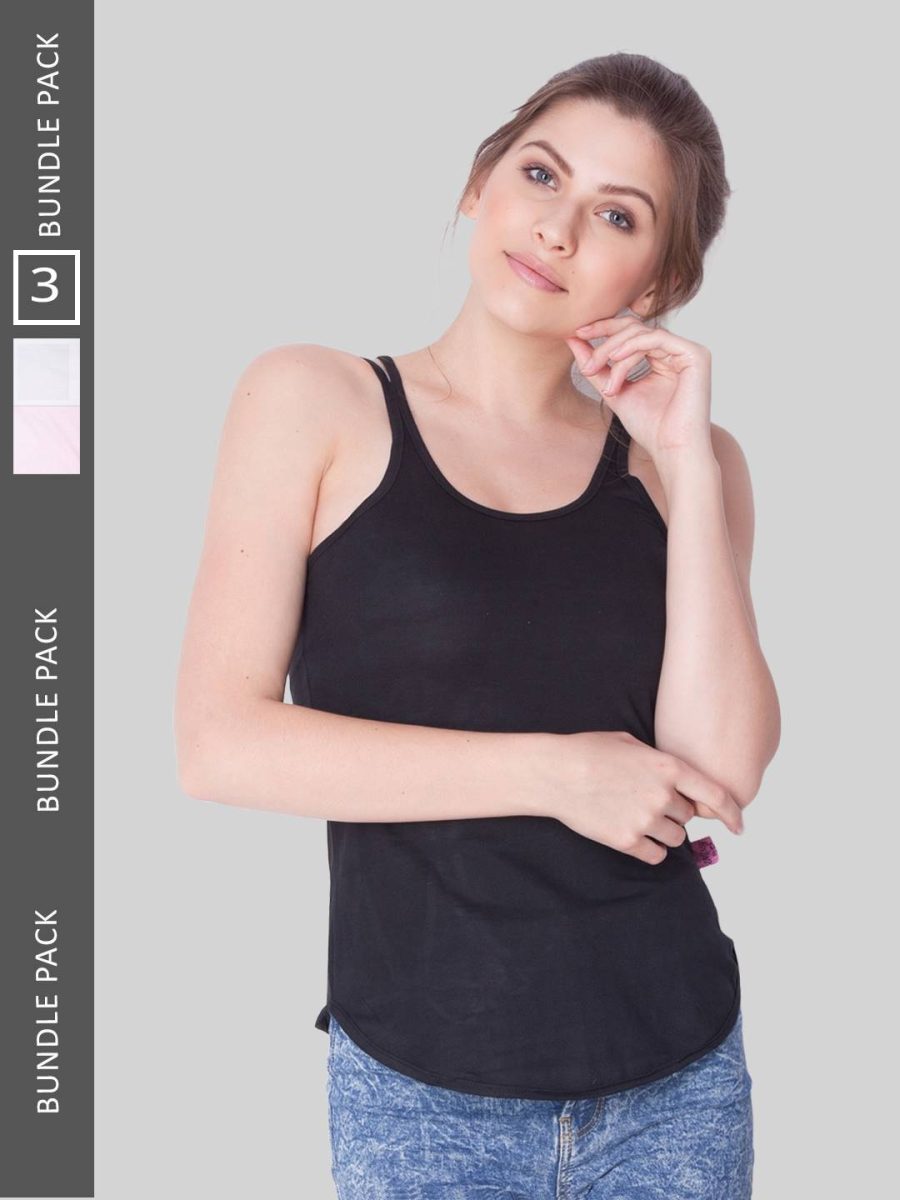 Dollar Missy Pack of 3 Women's Combed Cotton Camisole