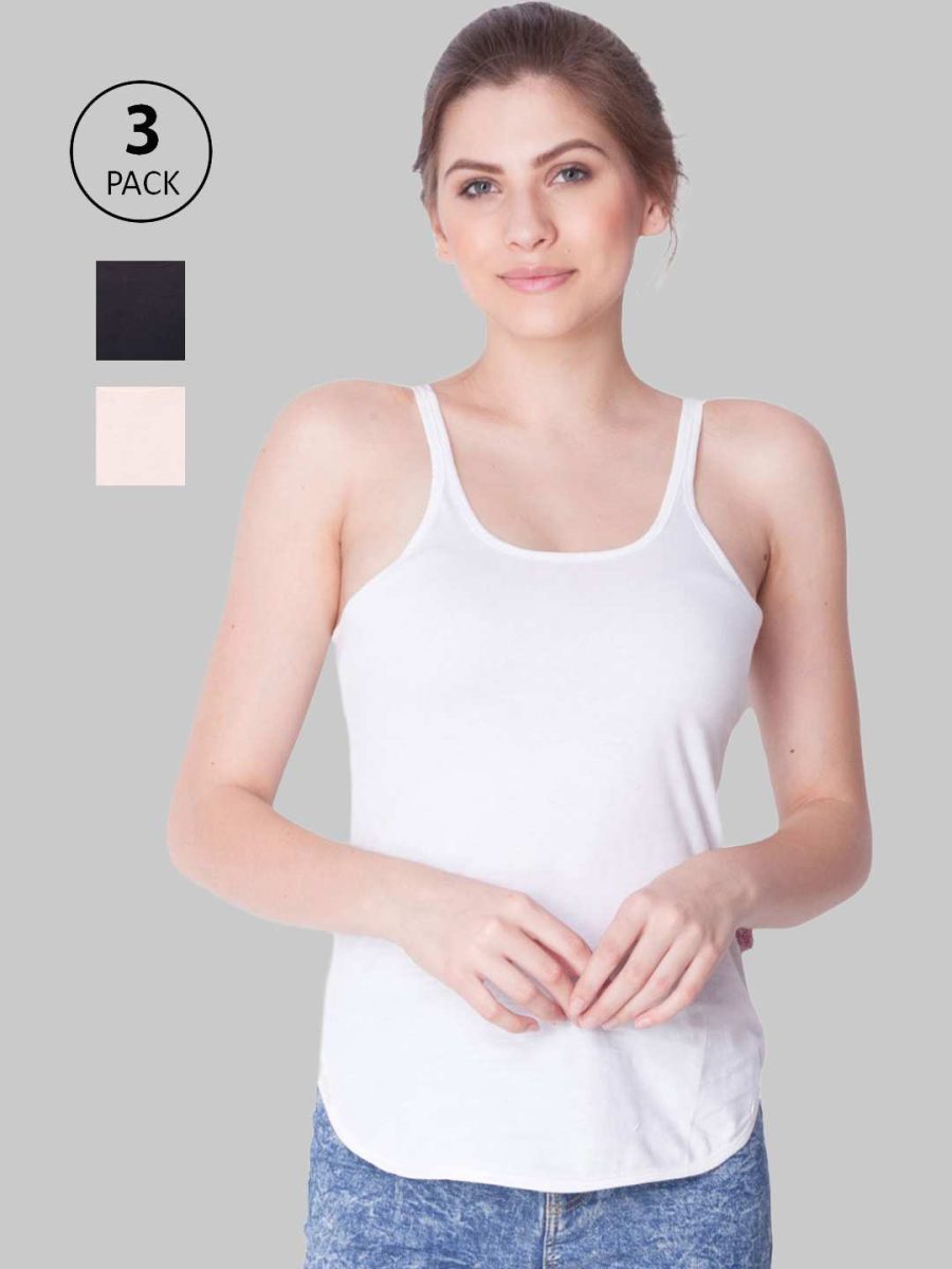 Dollar Missy Pack of 3 Women's Combed Cotton Camisole