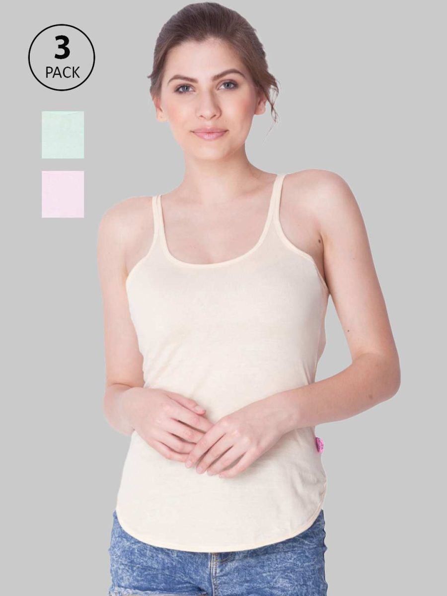 Dollar Missy Pack of 3 Women's Combed Cotton Camisole