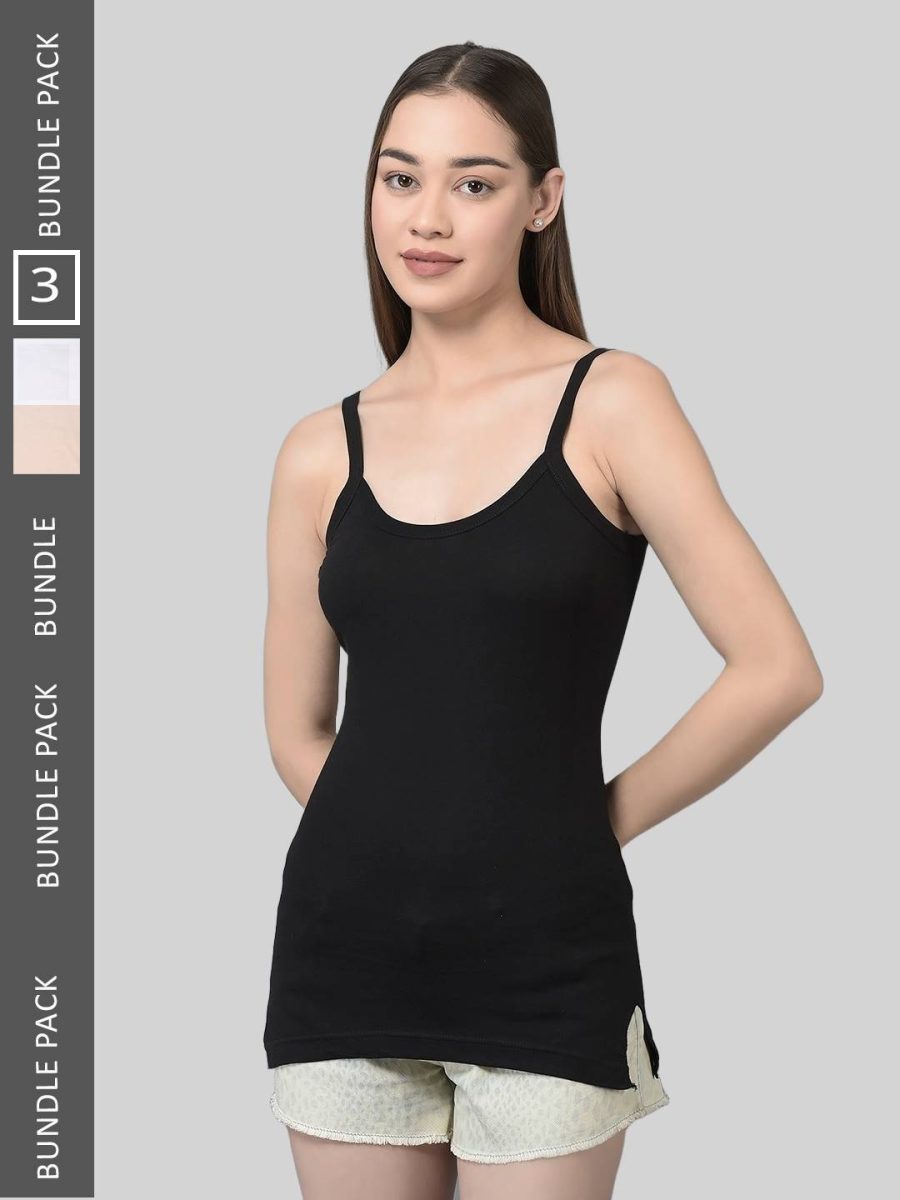 Dollar Missy Pack of 3 Women's Combed Cotton Camisole