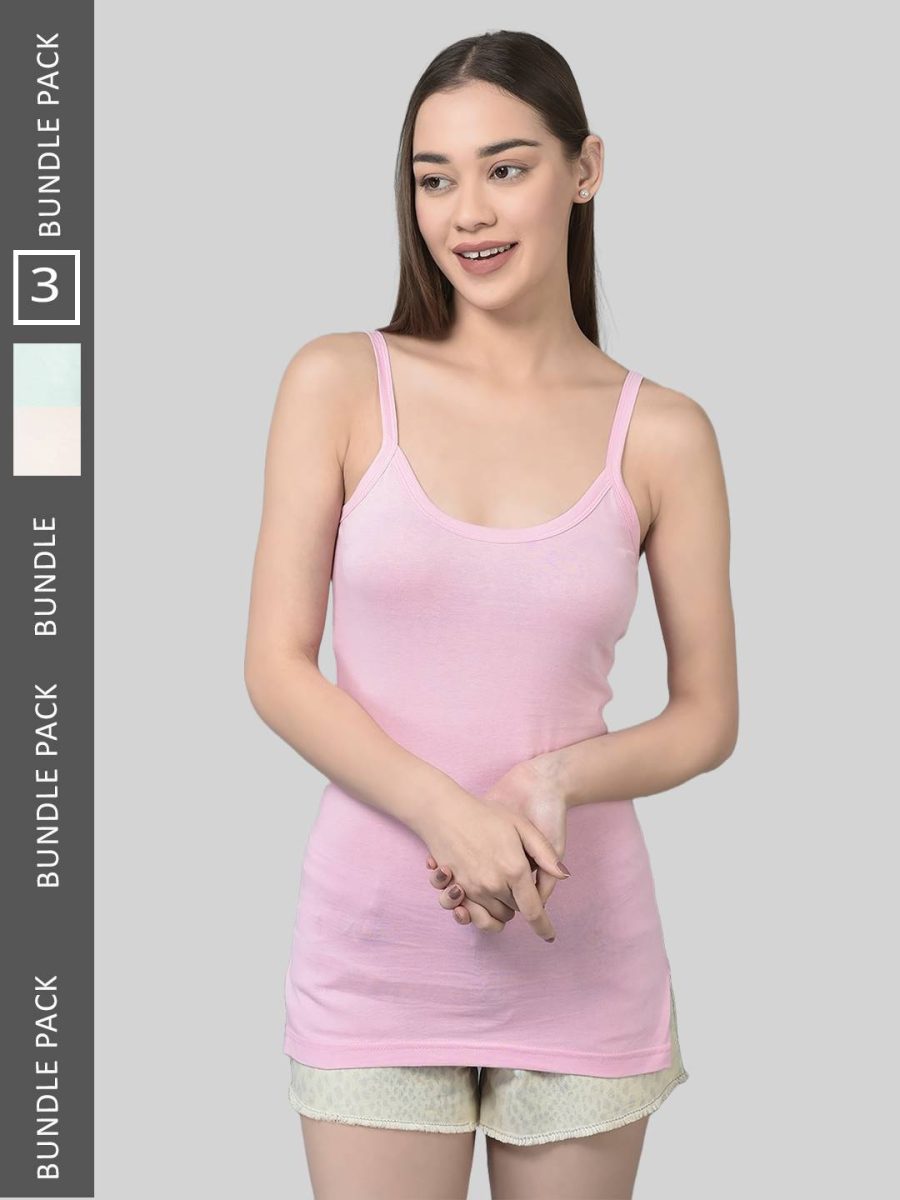 Dollar Missy Pack of 3 Women's Combed Cotton Camisole