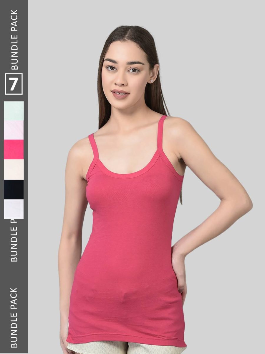 Dollar Missy Pack of 7 Women's Combed Cotton Camisole