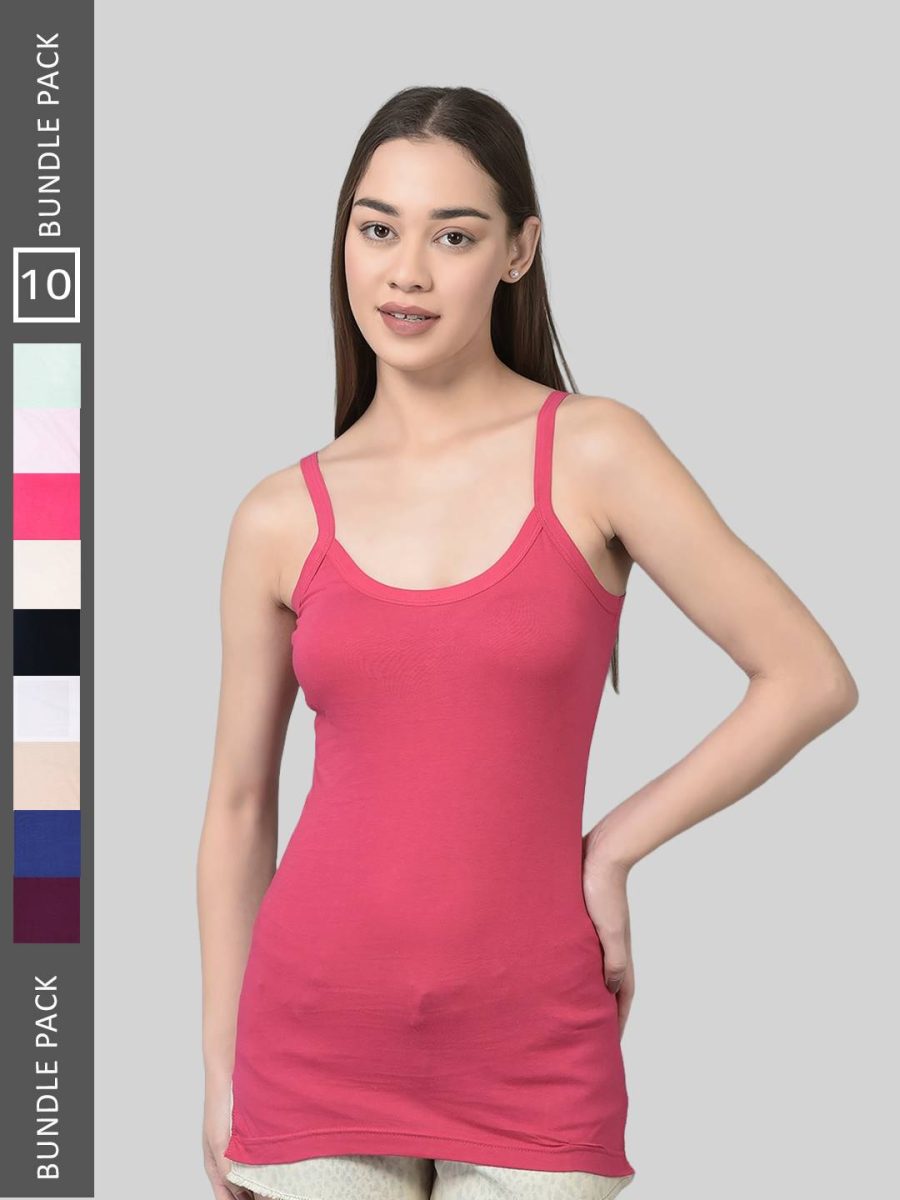 Dollar Missy Pack of 10 Women's Combed Cotton Camisole