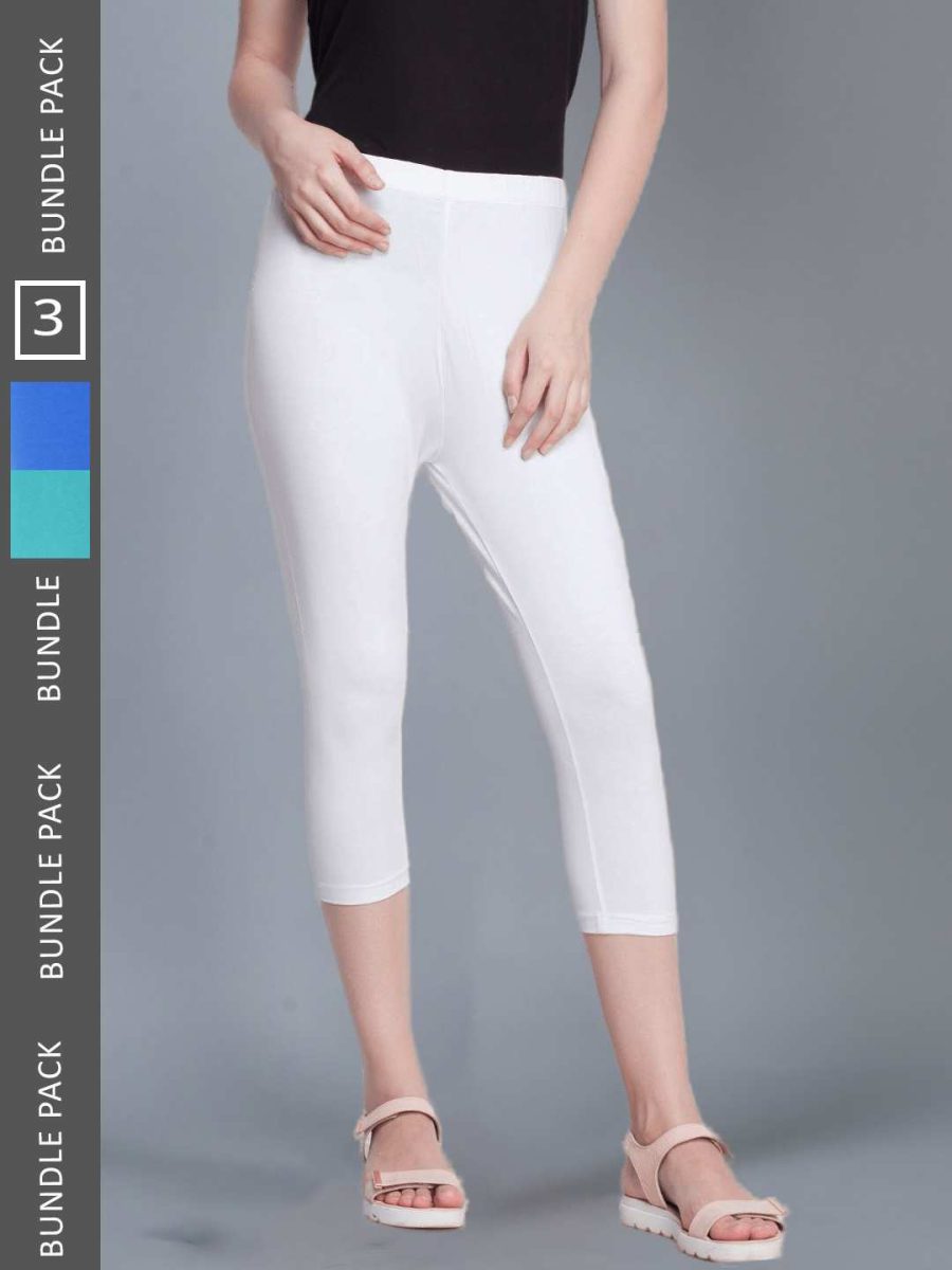 Dollar Missy Women's Cotton Four Way Stretchable Capri Length Legging