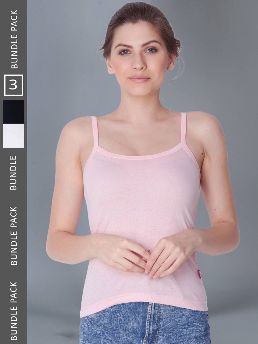 Dollar Missy Pack of 3 Women's Combed Cotton Camisole