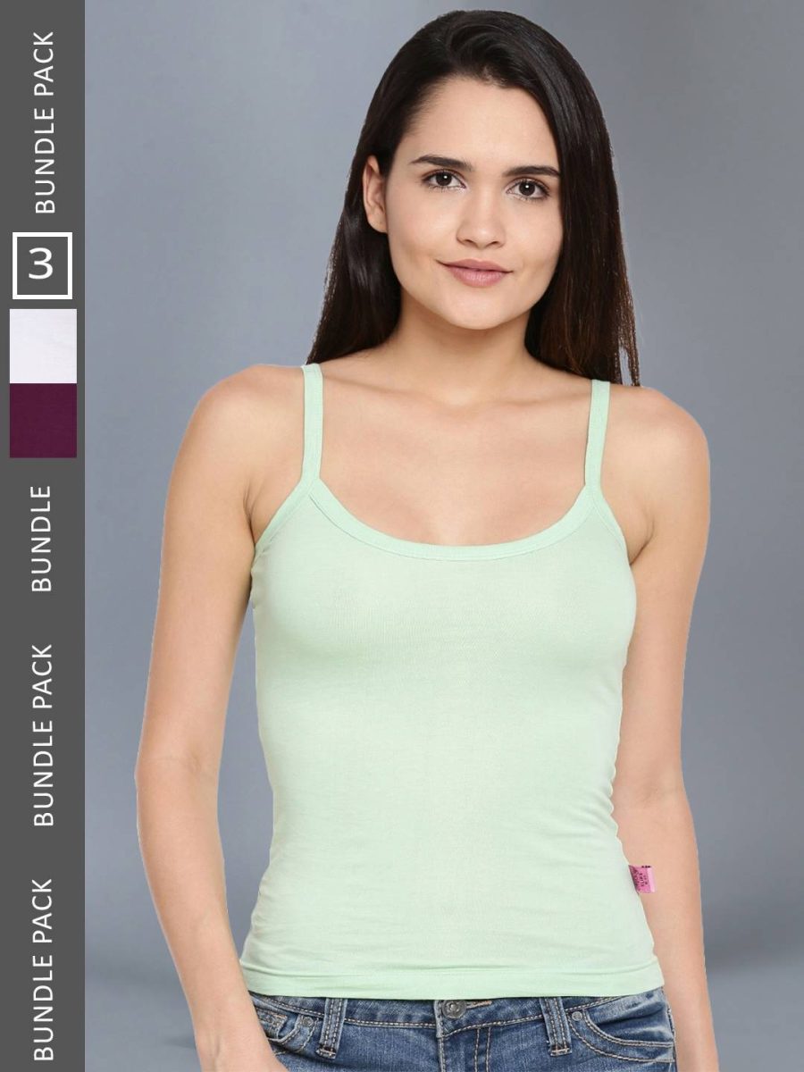 Dollar Missy Pack of 3 Women's Combed Cotton Camisole