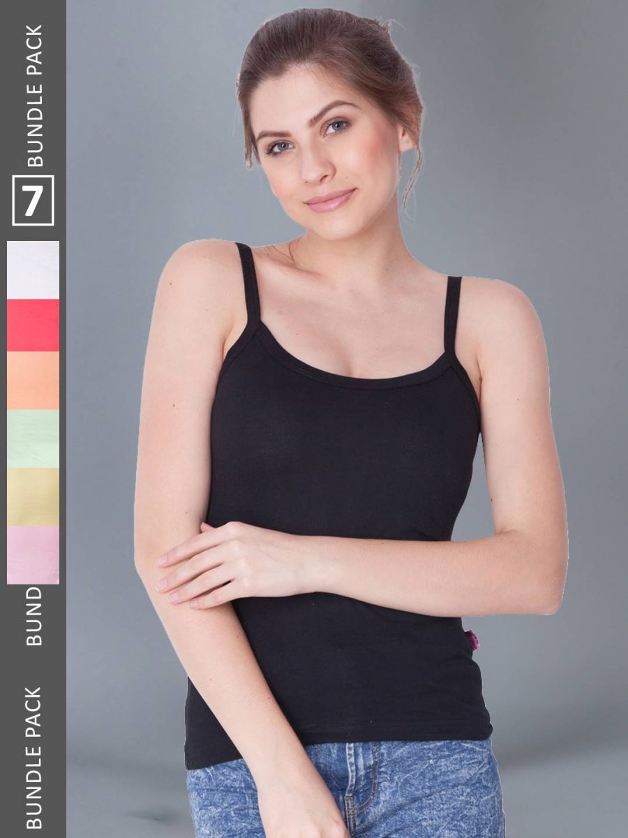 Dollar Missy Pack of 7 Women's Combed Cotton Camisole