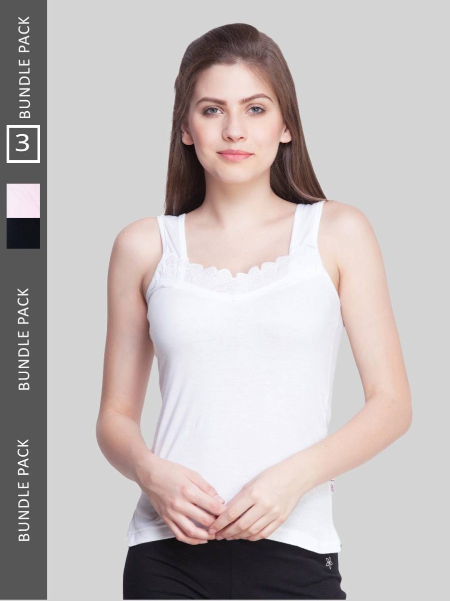 Dollar Missy Pack of 3 Women's Combed Cotton Camisole