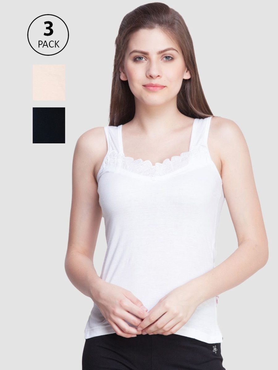 Dollar Missy Pack of 3 Women's Combed Cotton Camisole