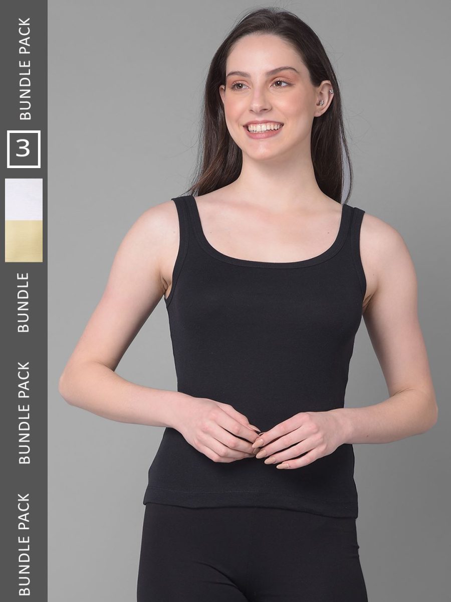 Dollar Missy Pack of 3 Women's Combed Cotton Camisole