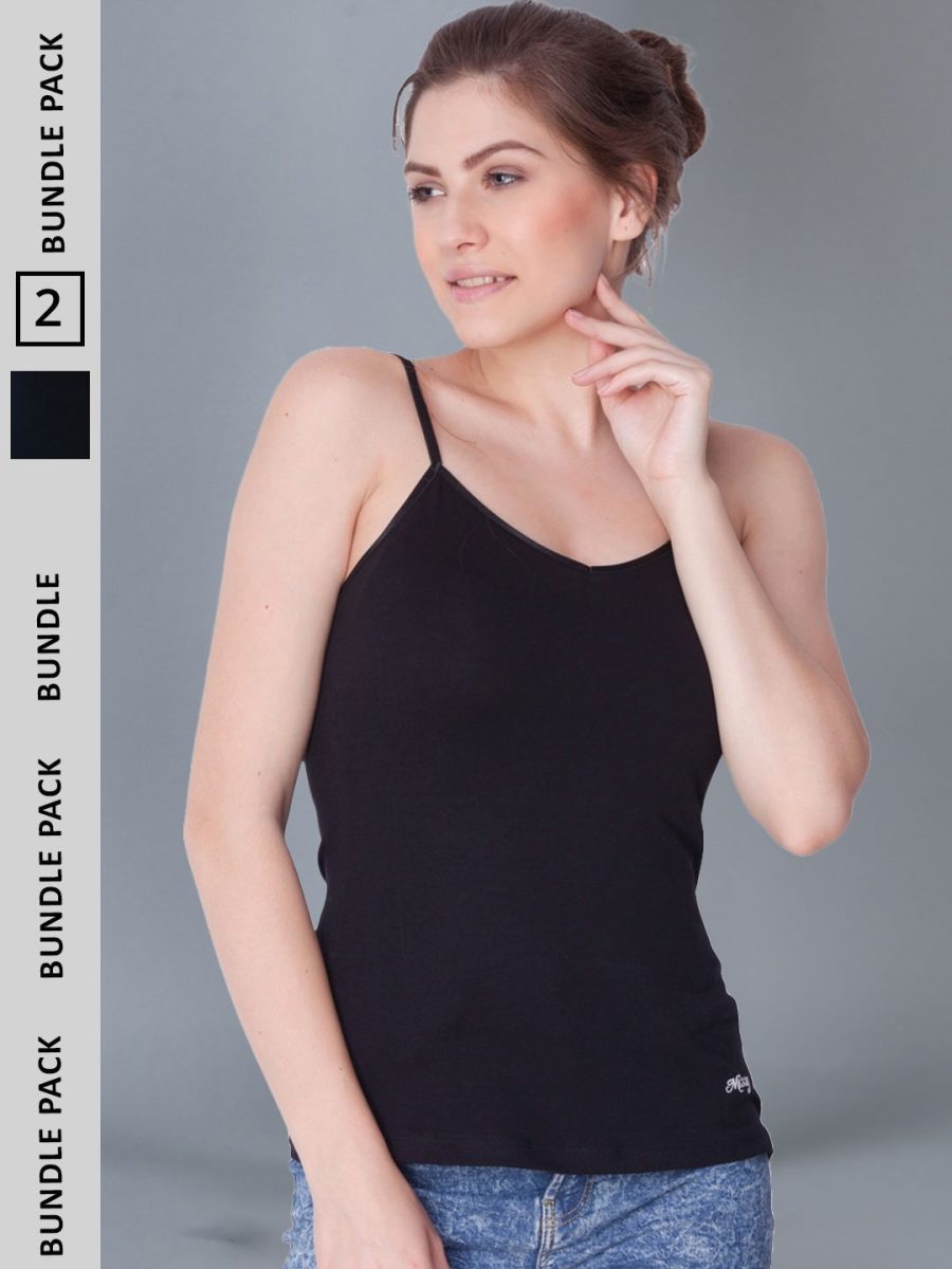 Dollar Missy Pack of 2 Women's Cotton with Spandex Camisole