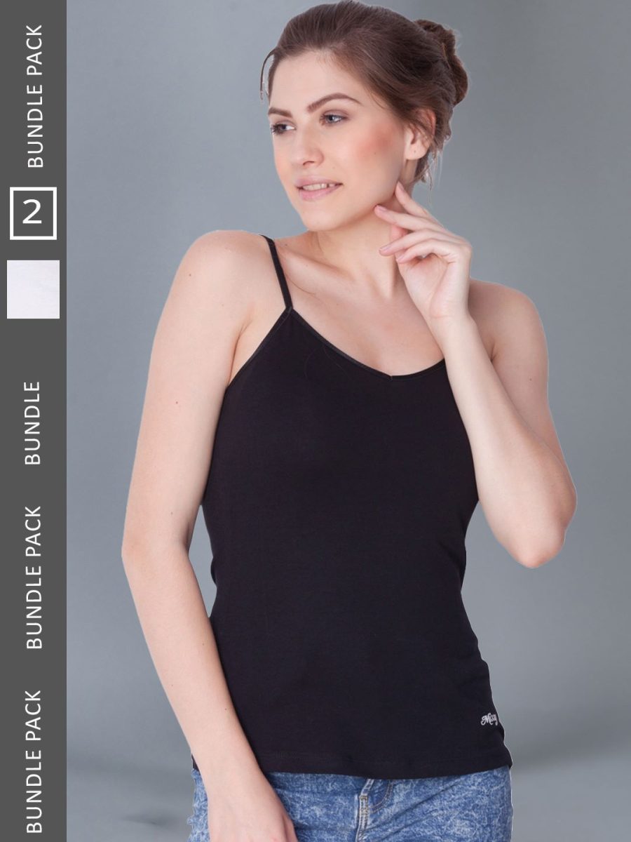 Dollar Missy Pack of 2 Women's Cotton with Spandex Camisole