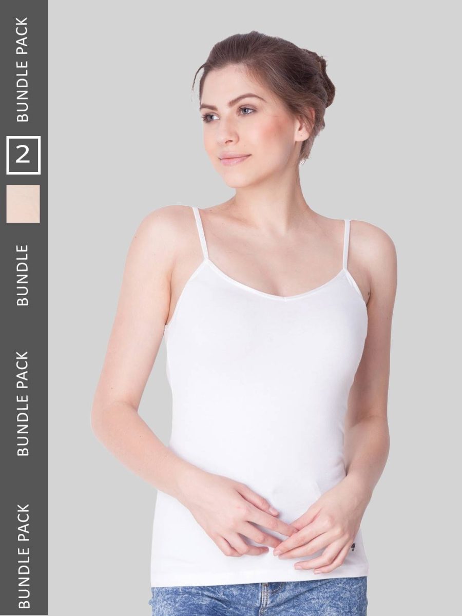 Dollar Missy Pack of 2 Women's Cotton with Spandex Camisole