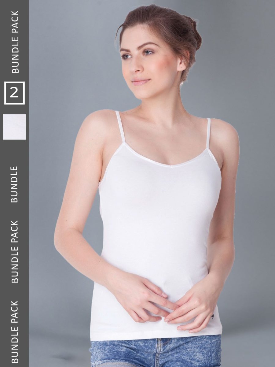 Dollar Missy Pack of 2 Women's Cotton with Spandex Camisole