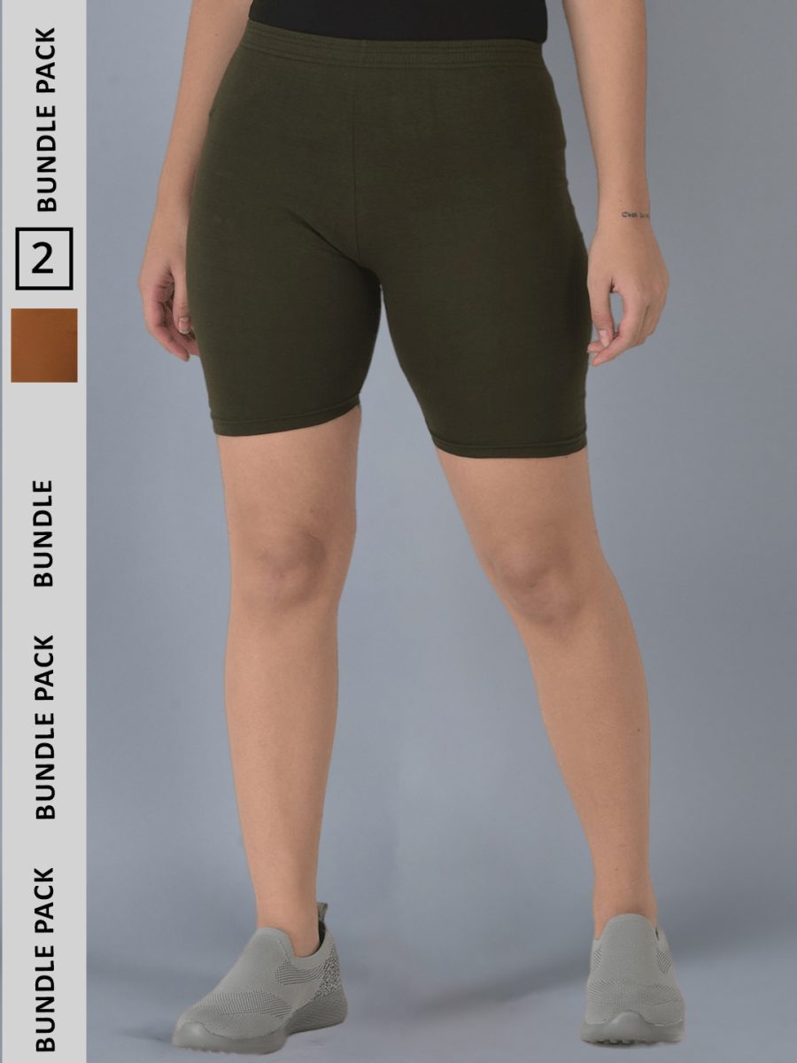 Dollar Missy Pack of 2 Women's Cotton Cycling Shorts