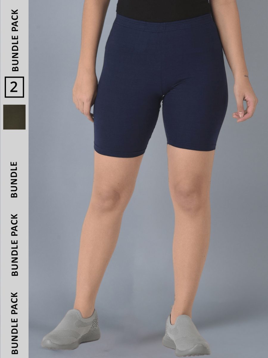 Dollar Missy Pack of 2 Women's Cotton Cycling Shorts