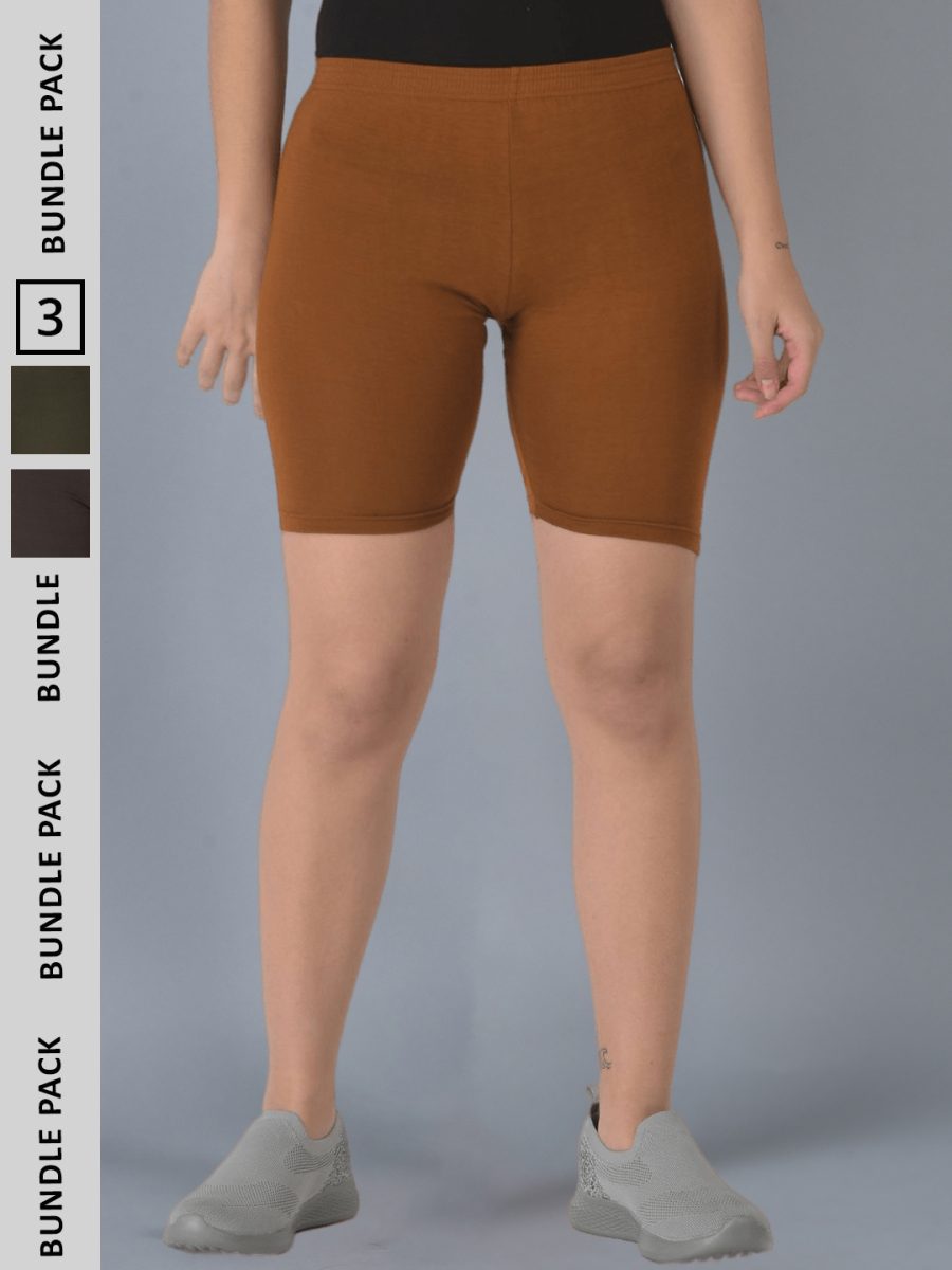 Dollar Missy Pack of 3 Women's Cotton Cycling Shorts