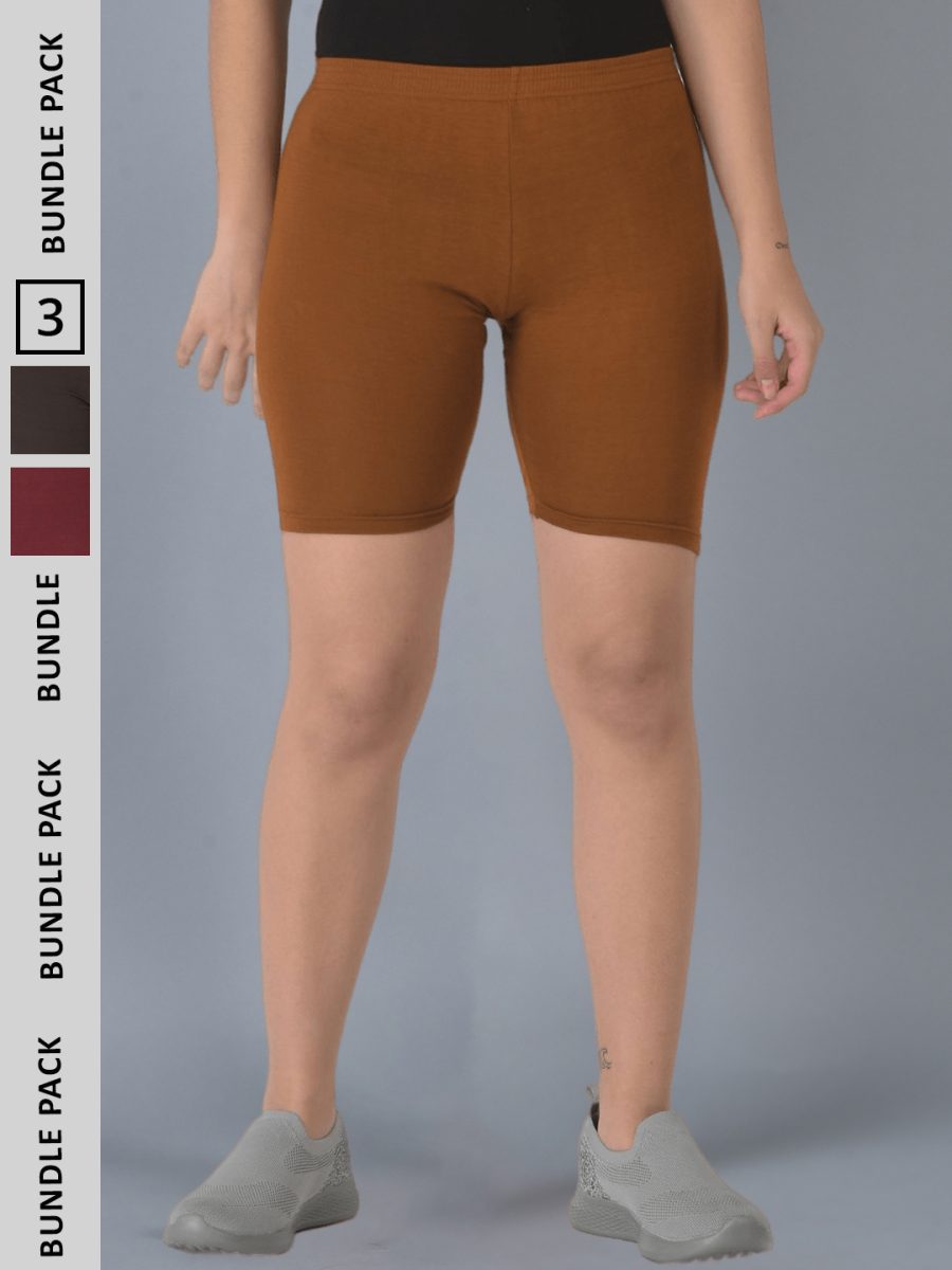 Dollar Missy Pack of 3 Women's Cotton Cycling Shorts