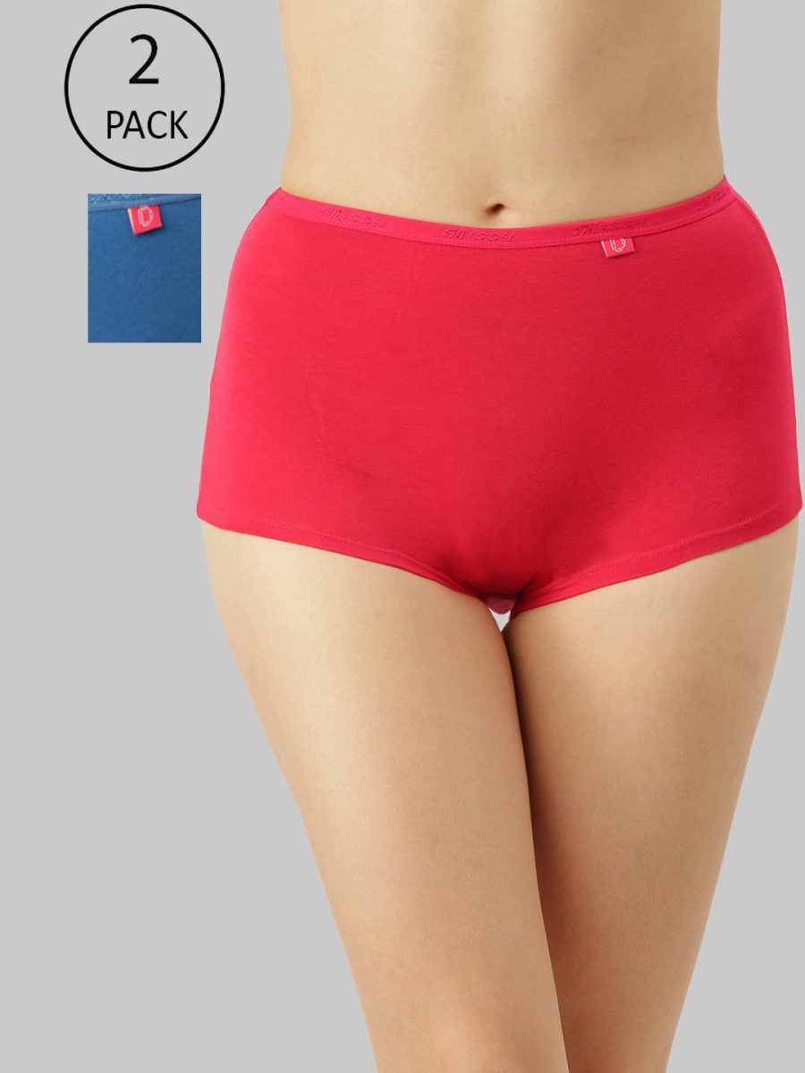 Dollar Missy Pack of 2 Women's Cotton with Spandex Solid Inner Elasticated Boy Shorts Panty