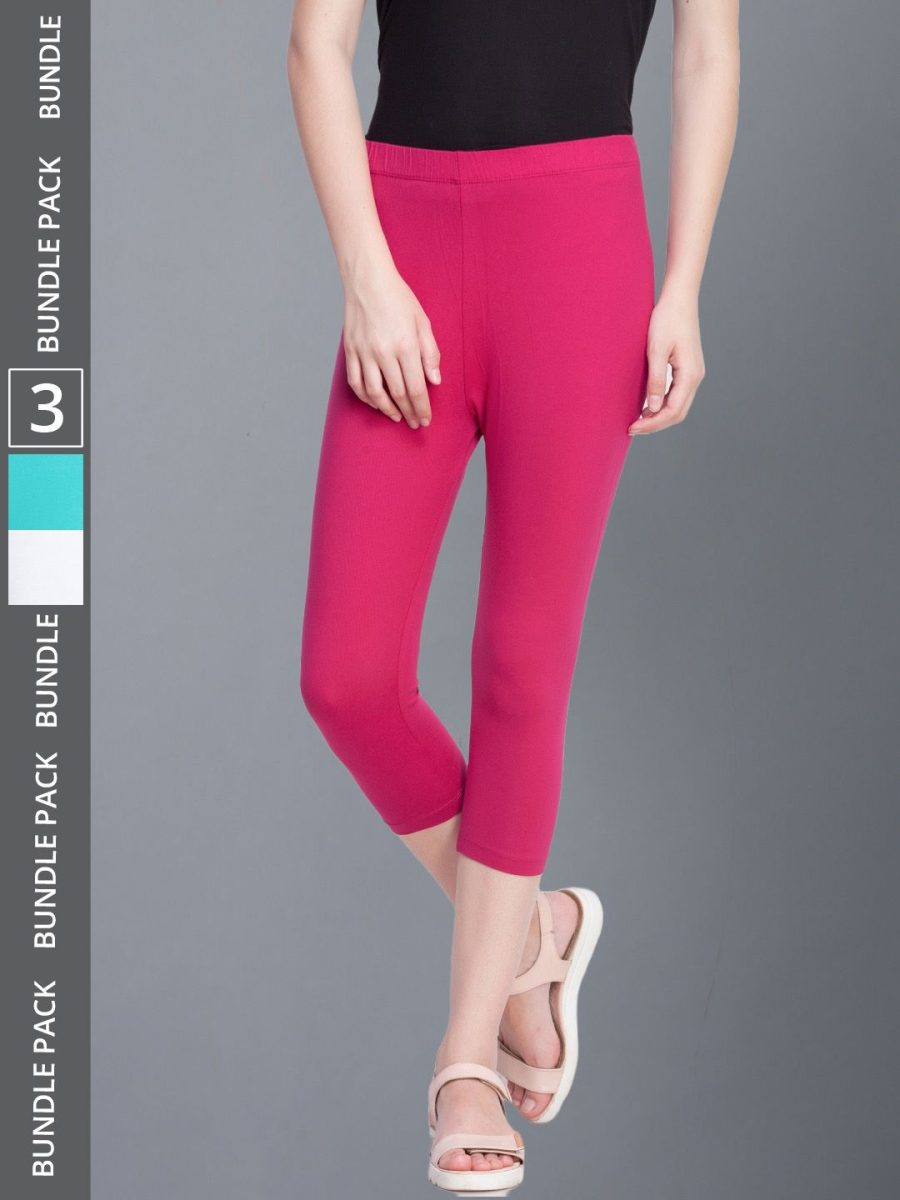 Dollar Missy Women's Cotton Four Way Stretchable Capri Length Legging