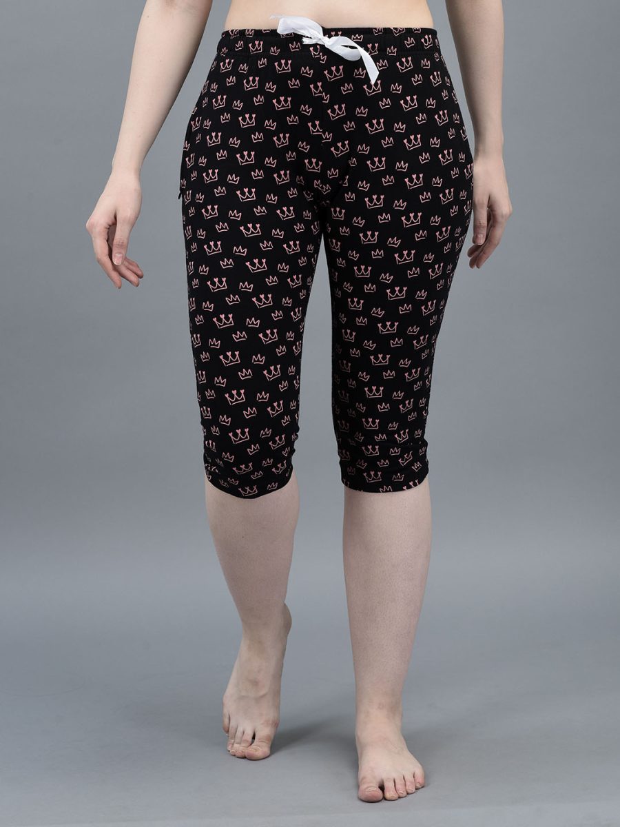 Dollar Missy  Women's Combed Cotton Printed Capri