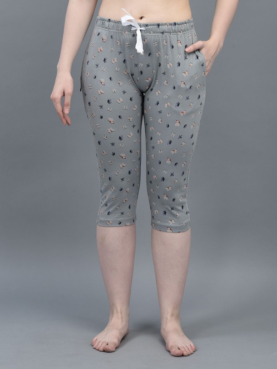 Dollar Missy  Women's Combed Cotton Printed Capri