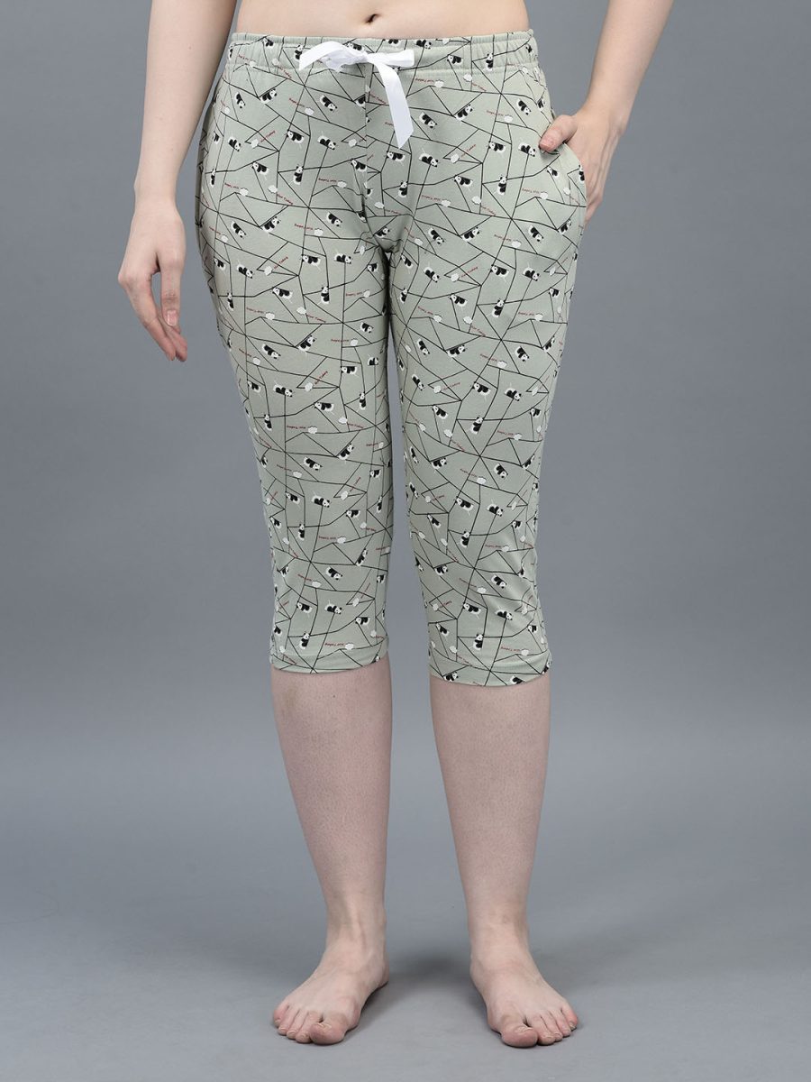 Dollar Missy  Women's Combed Cotton Printed Capri