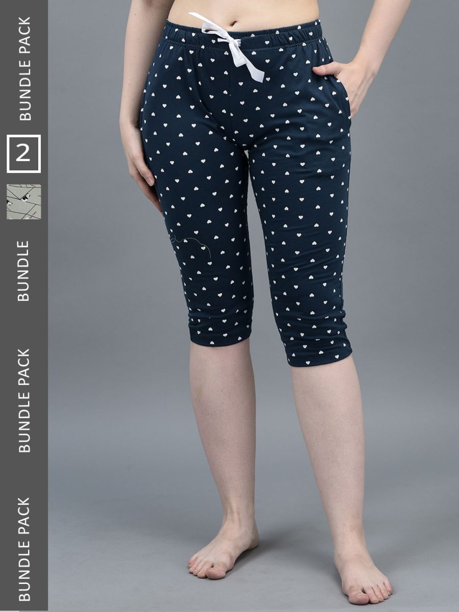 Dollar Missy  Women's Combed Cotton Printed Capri