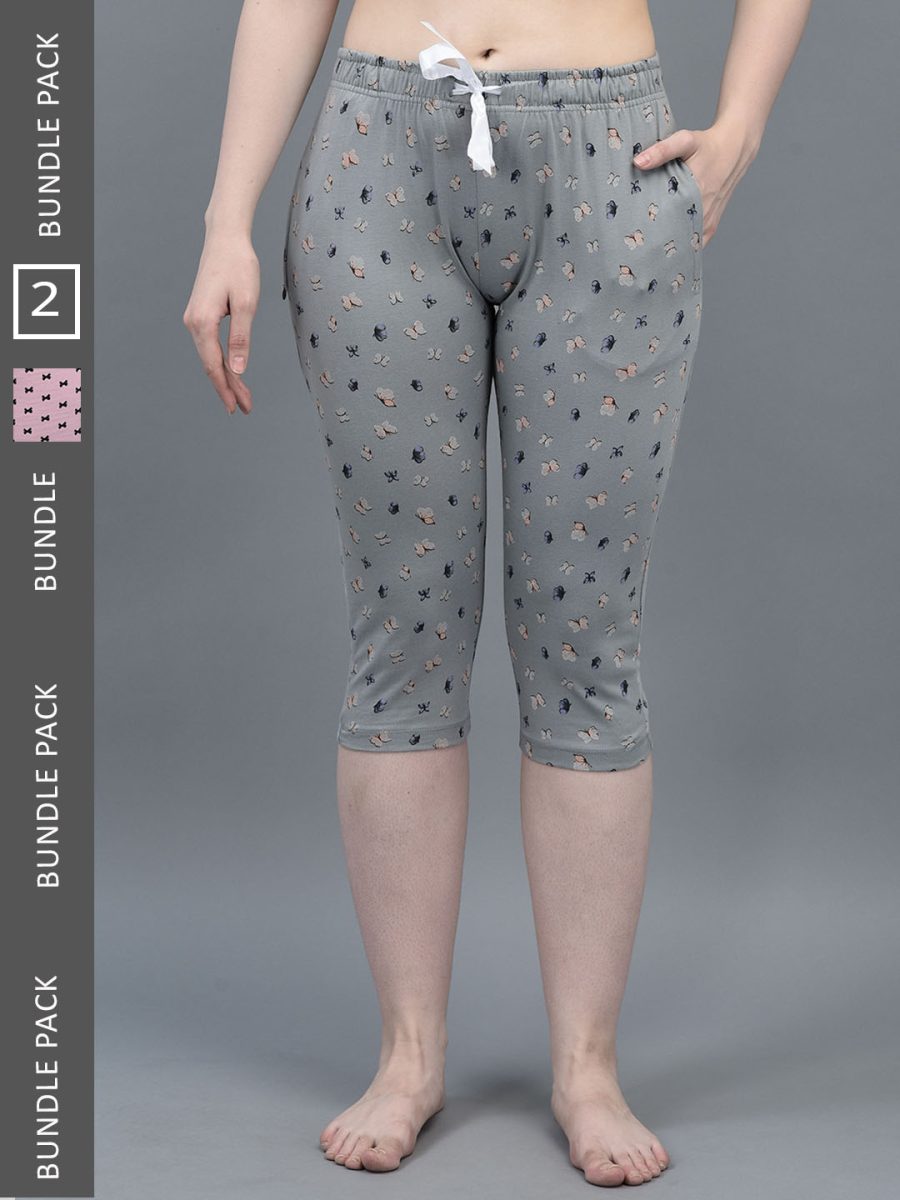 Dollar Missy  Women's Combed Cotton Printed Capri