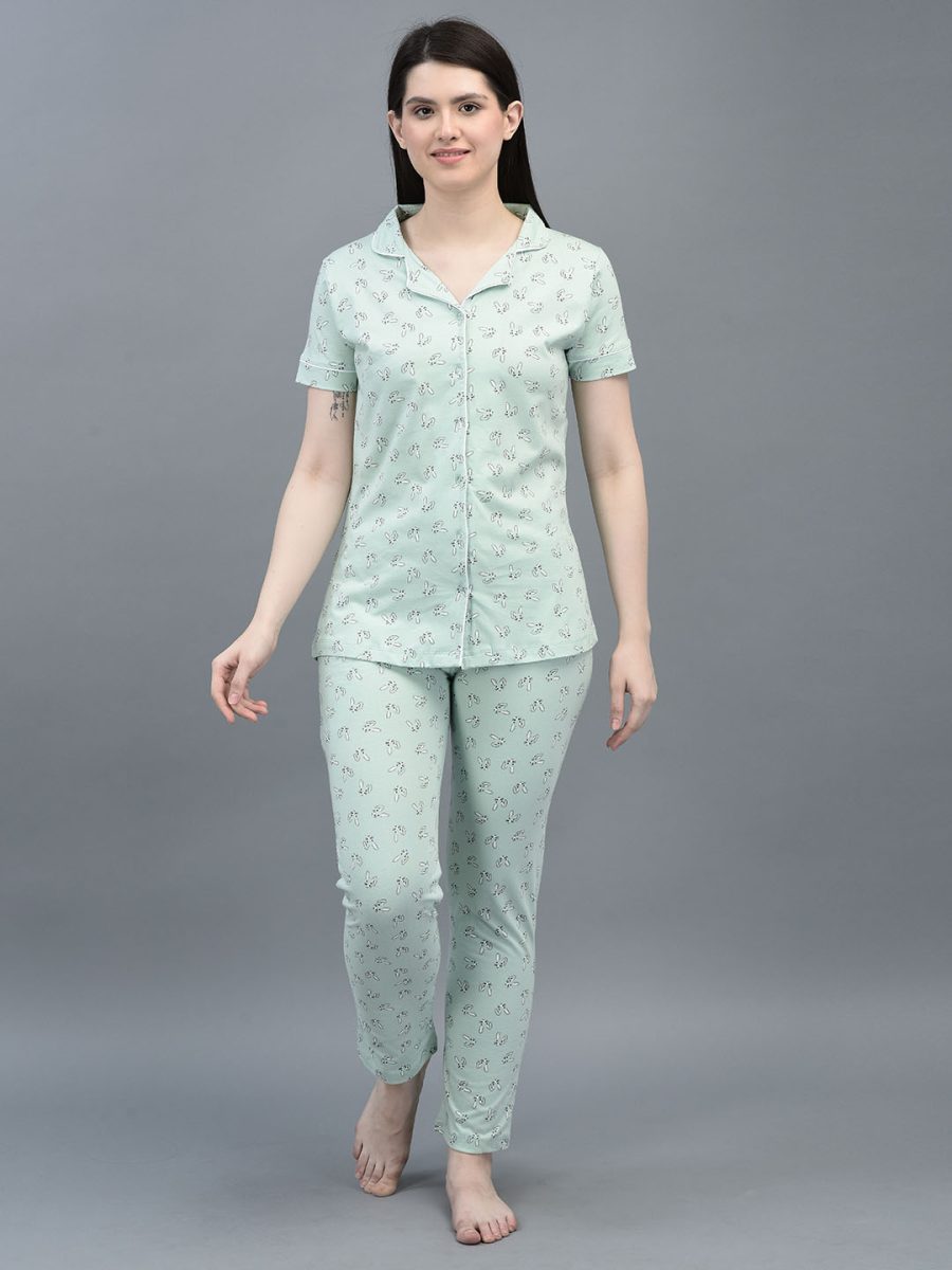 Dollar MIssy  Women's Combed Cotton Shirt  Pyjama Night Suit