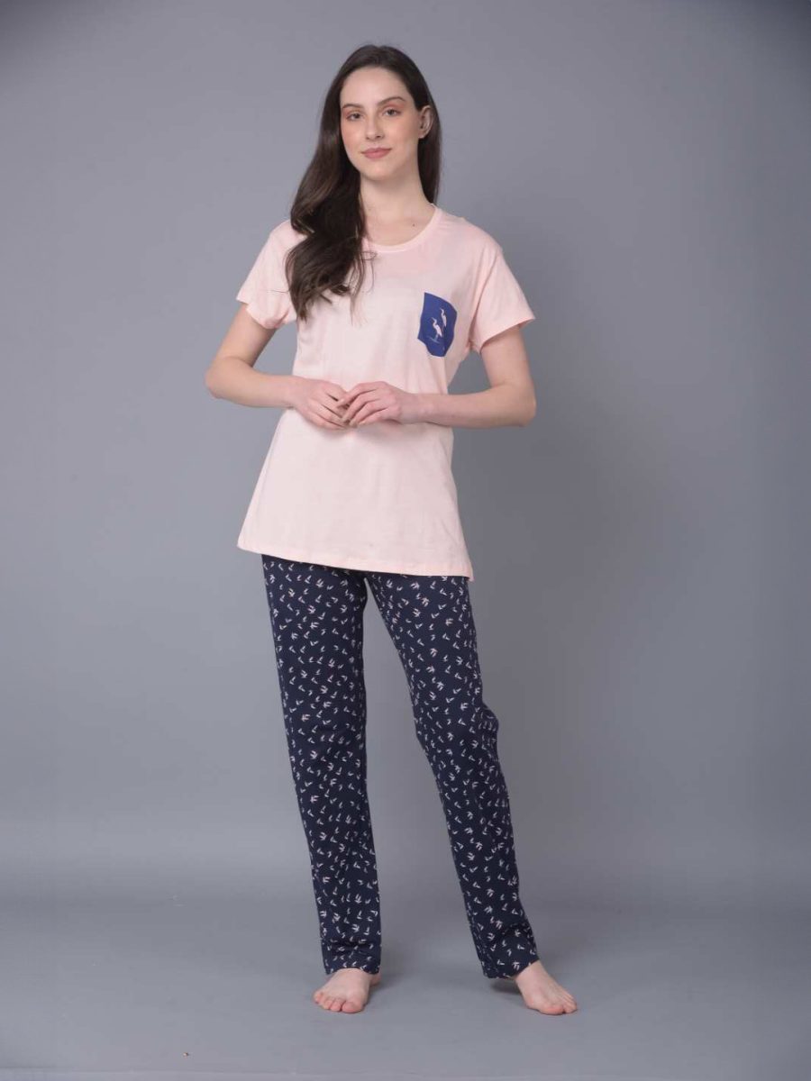 Dollar MIssy  Women's Combed Cotton T-Shirt  Pyjama Night Suit