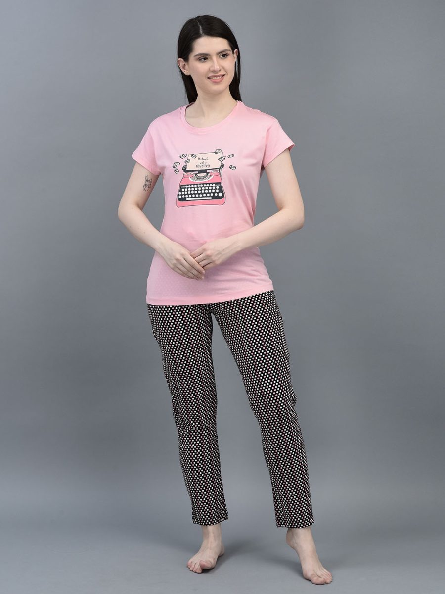 Dollar MIssy  Women's Combed Cotton T-Shirt  Pyjama Night Suit