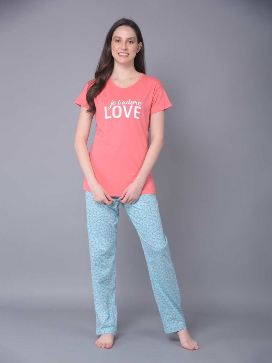 Dollar MIssy  Women's Combed Cotton T-Shirt  Pyjama Night Suit