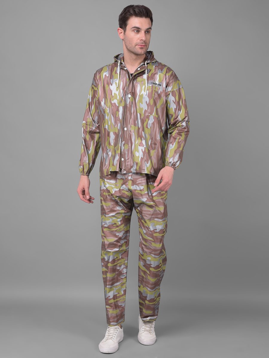 Dollar Rainguard Men's PVC Full Sleeve Solid Raincoat With Adjustable Hood and Pocket